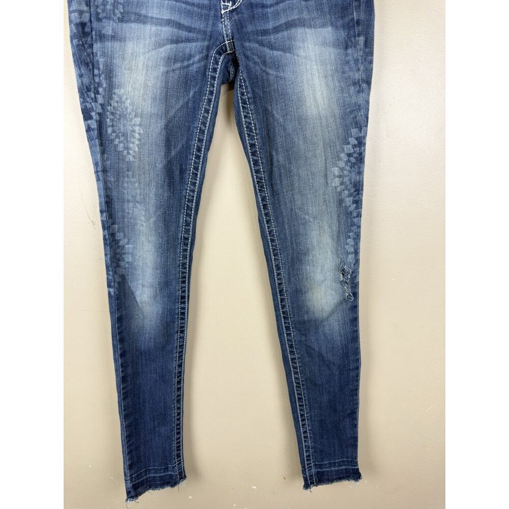 ARIAT R.E.A.L. Skinny Jeans Women’s 26R Low Rise Denim Frayed Hem Blue - Picture 5 of 16